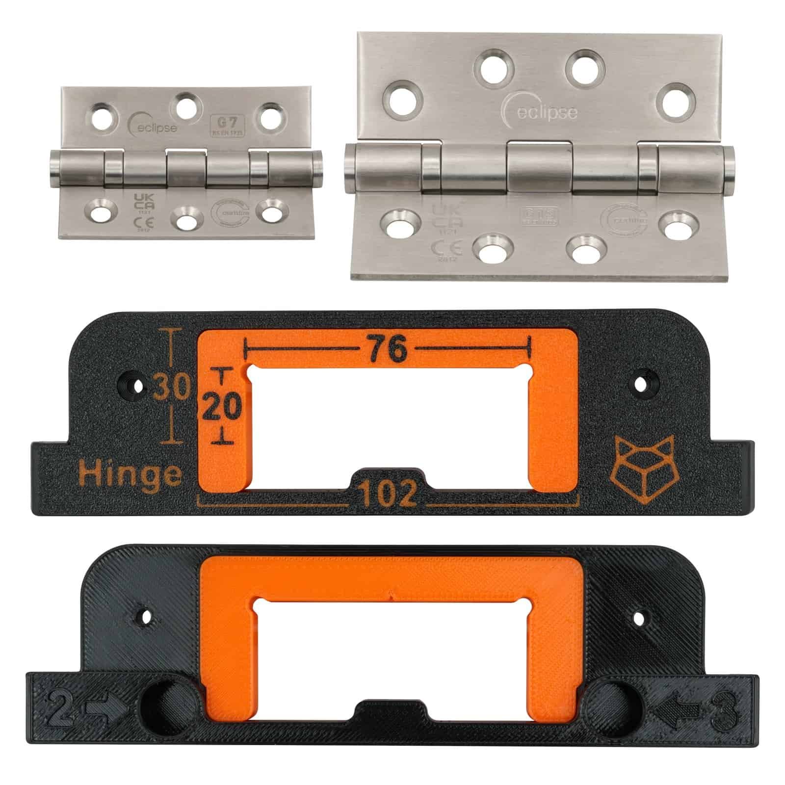 76mm (3″) + 102mm (4″) Hinge Jig Router Template for Door and Door Frame