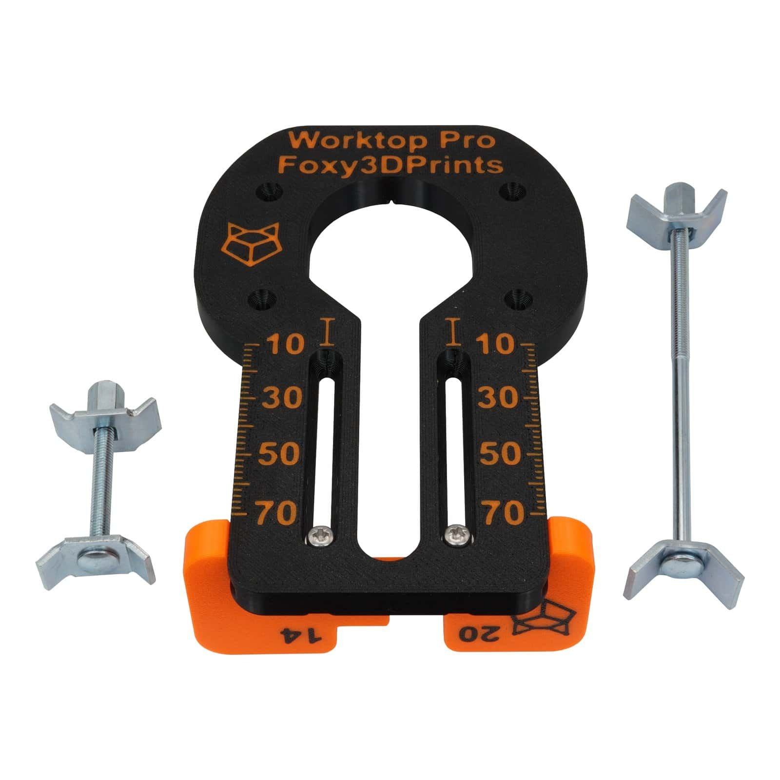Adjustable Worktop Bolt Jig Router Template - Kitchen Worktop Installation - 40-180mm Bolt Length